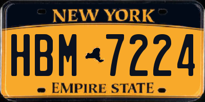 NY license plate HBM7224