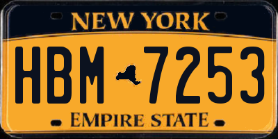 NY license plate HBM7253