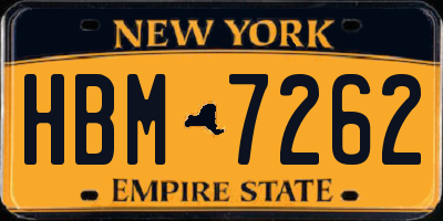 NY license plate HBM7262