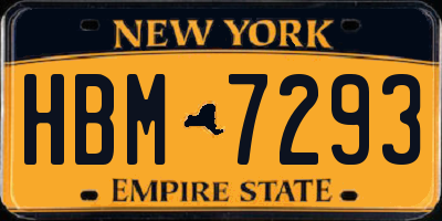 NY license plate HBM7293