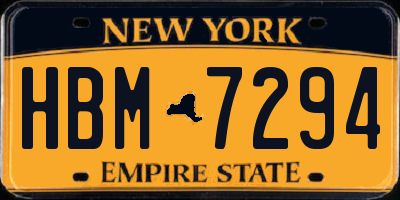 NY license plate HBM7294