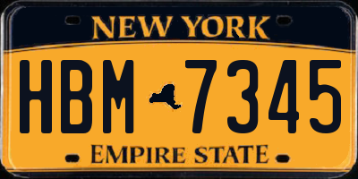 NY license plate HBM7345