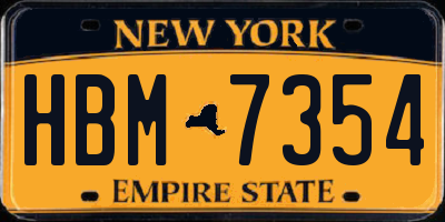 NY license plate HBM7354