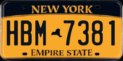 NY license plate HBM7381