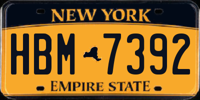 NY license plate HBM7392