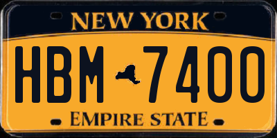 NY license plate HBM7400