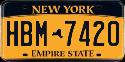 NY license plate HBM7420
