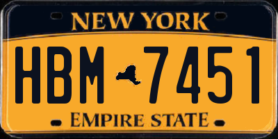 NY license plate HBM7451