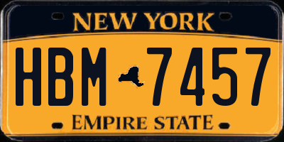 NY license plate HBM7457