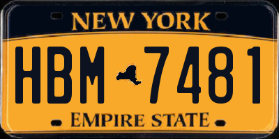 NY license plate HBM7481