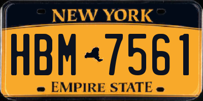NY license plate HBM7561