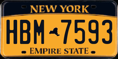 NY license plate HBM7593