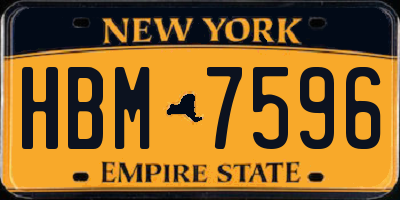 NY license plate HBM7596