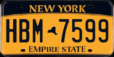 NY license plate HBM7599