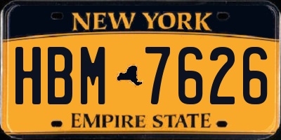 NY license plate HBM7626