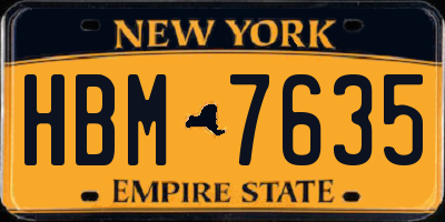 NY license plate HBM7635
