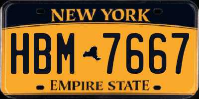 NY license plate HBM7667