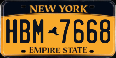 NY license plate HBM7668