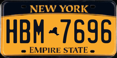 NY license plate HBM7696