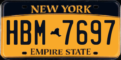 NY license plate HBM7697