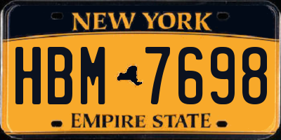 NY license plate HBM7698