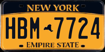 NY license plate HBM7724