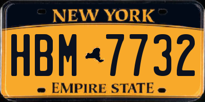 NY license plate HBM7732