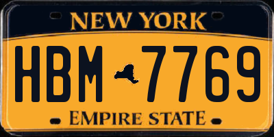NY license plate HBM7769