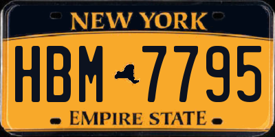 NY license plate HBM7795