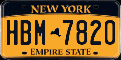 NY license plate HBM7820