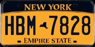 NY license plate HBM7828