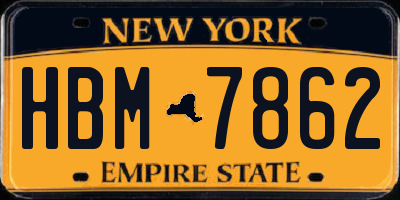 NY license plate HBM7862
