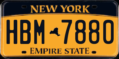 NY license plate HBM7880