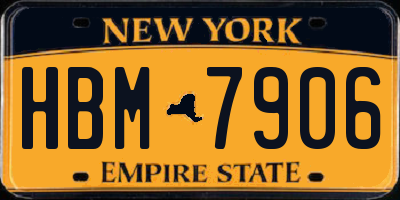 NY license plate HBM7906