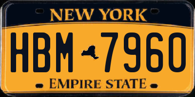NY license plate HBM7960