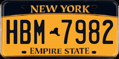 NY license plate HBM7982