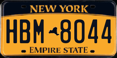 NY license plate HBM8044