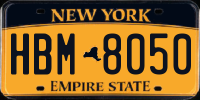 NY license plate HBM8050