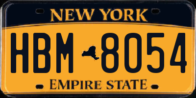 NY license plate HBM8054