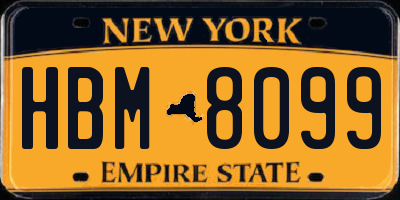 NY license plate HBM8099