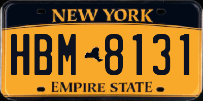 NY license plate HBM8131