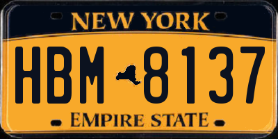 NY license plate HBM8137