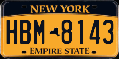 NY license plate HBM8143