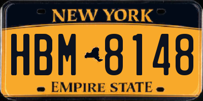 NY license plate HBM8148
