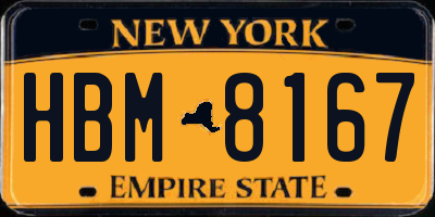 NY license plate HBM8167
