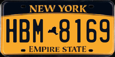 NY license plate HBM8169