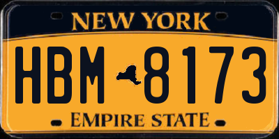 NY license plate HBM8173