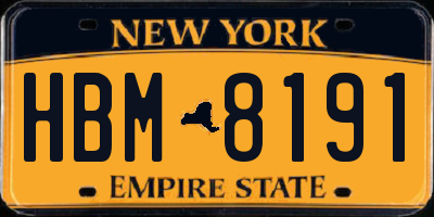 NY license plate HBM8191