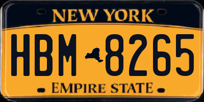 NY license plate HBM8265