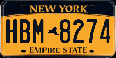 NY license plate HBM8274
